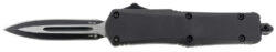 Templar Knife SBR131 Gen II  Small 2.69" OTF Dagger Plain Black Oxide Stonewashed 440C SS Blade, 4.31" Black Aluminum/Rubber Handle, Glass Breaker
