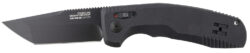 S.O.G SOG15380357 SOG-TAC Auto 3.43" Folding Tanto Plain Black TiNi Cryo D2 Steel Blade Black Micro-Textured Anodized Aluminum Handle Includes Pocket Clip