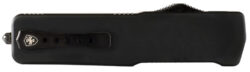 Templar Knife MZBR321 Premium Weighted  Slim 3.16" OTF Drop Point Plain Black Oxide Stonewashed Powder Coated D2 Steel Blade, 4.93" Black Aluminum/Rubber Handle