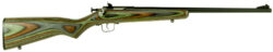 Crickett KSA2252 Youth  22 LR 1rd 16.12" Blued Barrel & Receiver, Fixed Front/Adjustable Rear Peep Sights, Camo Laminate Stock w/11.5" LOP, Rebounding Firing Pin Safety