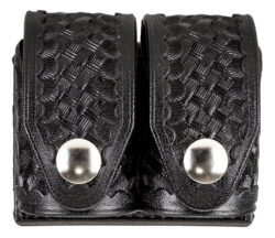 HKS 203BMBN SpeedLoader Case  Double Medium Black Hytrel Belt Loop Belts 2.25" Wide