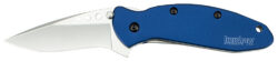 Kershaw 1620NB Scallion  2.40" Folding Drop Point Plain Bead Blasted 420HC SS Blade Navy Blue Anodized Aluminum Handle Includes Pocket Clip